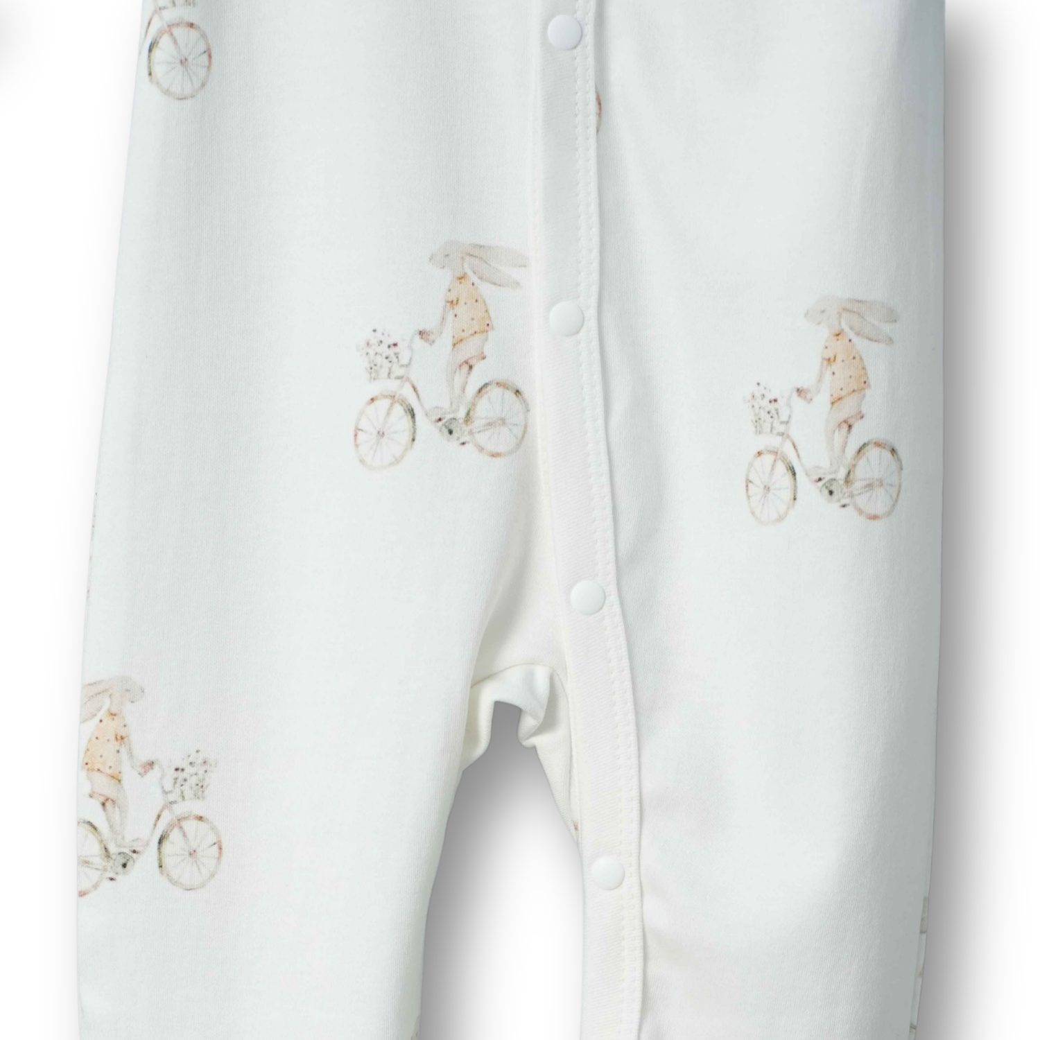Organic Cotton Footed Onesie - Bunny Bloom