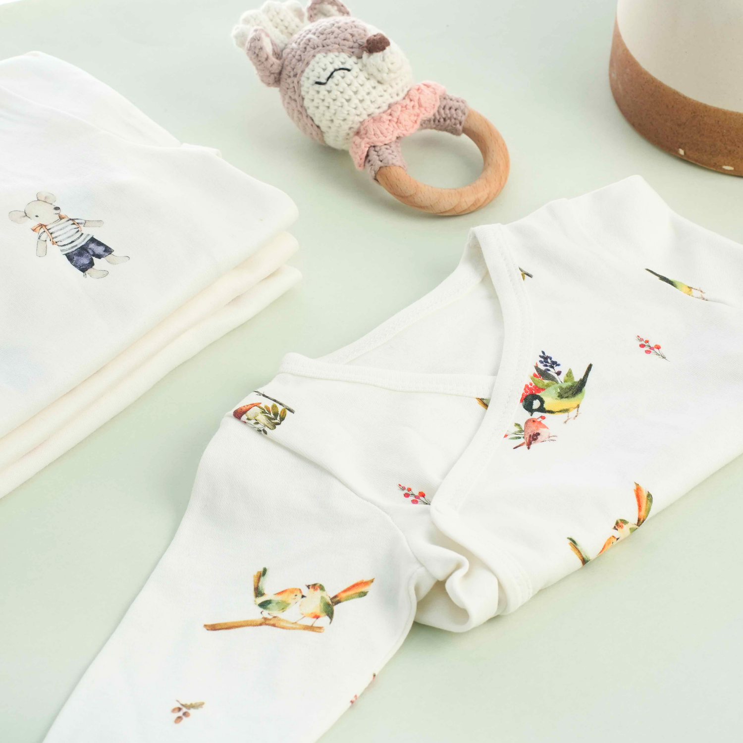 Organic Cotton Kimono Romper (Pack of 2)