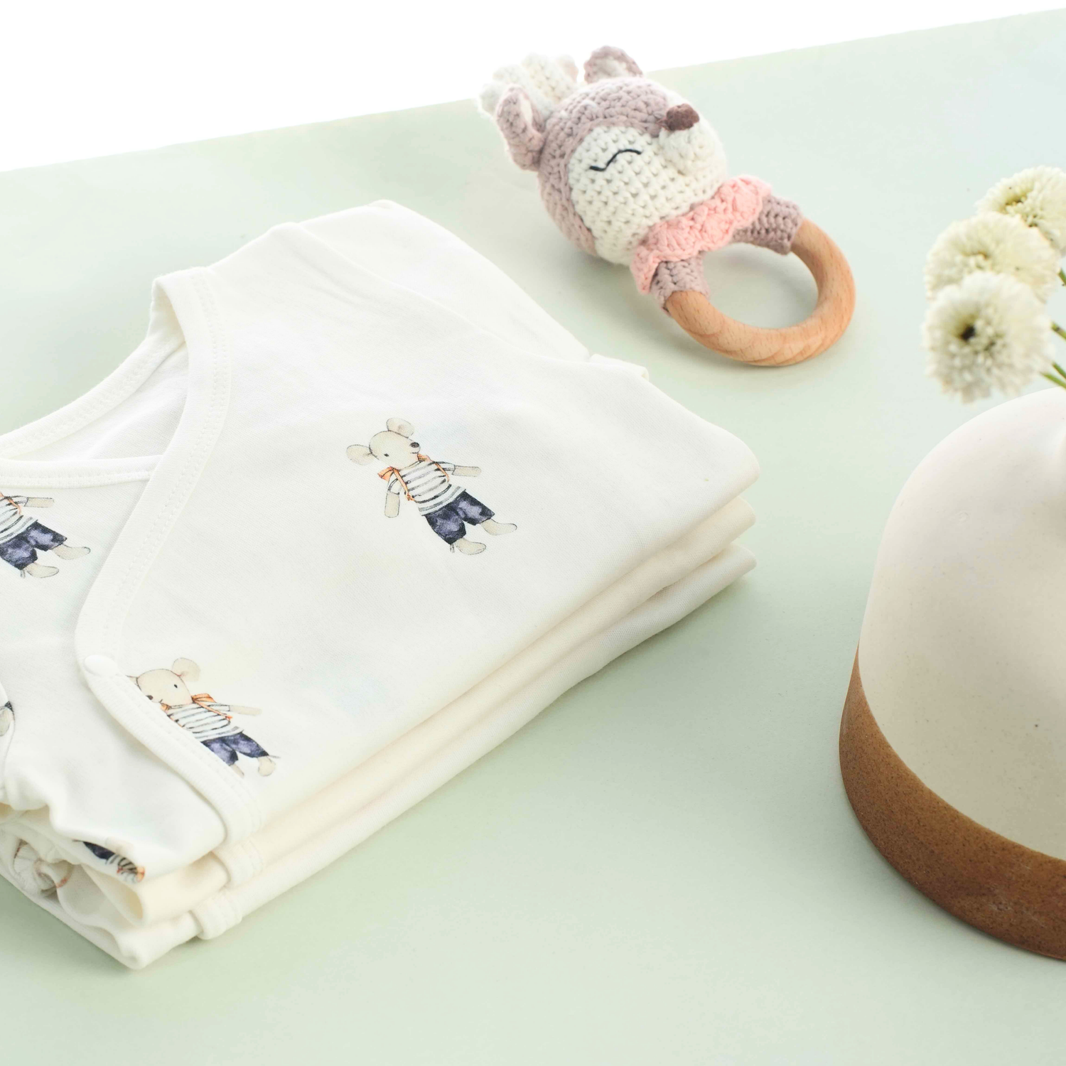 Organic Cotton Kimono Romper - Ratatouille