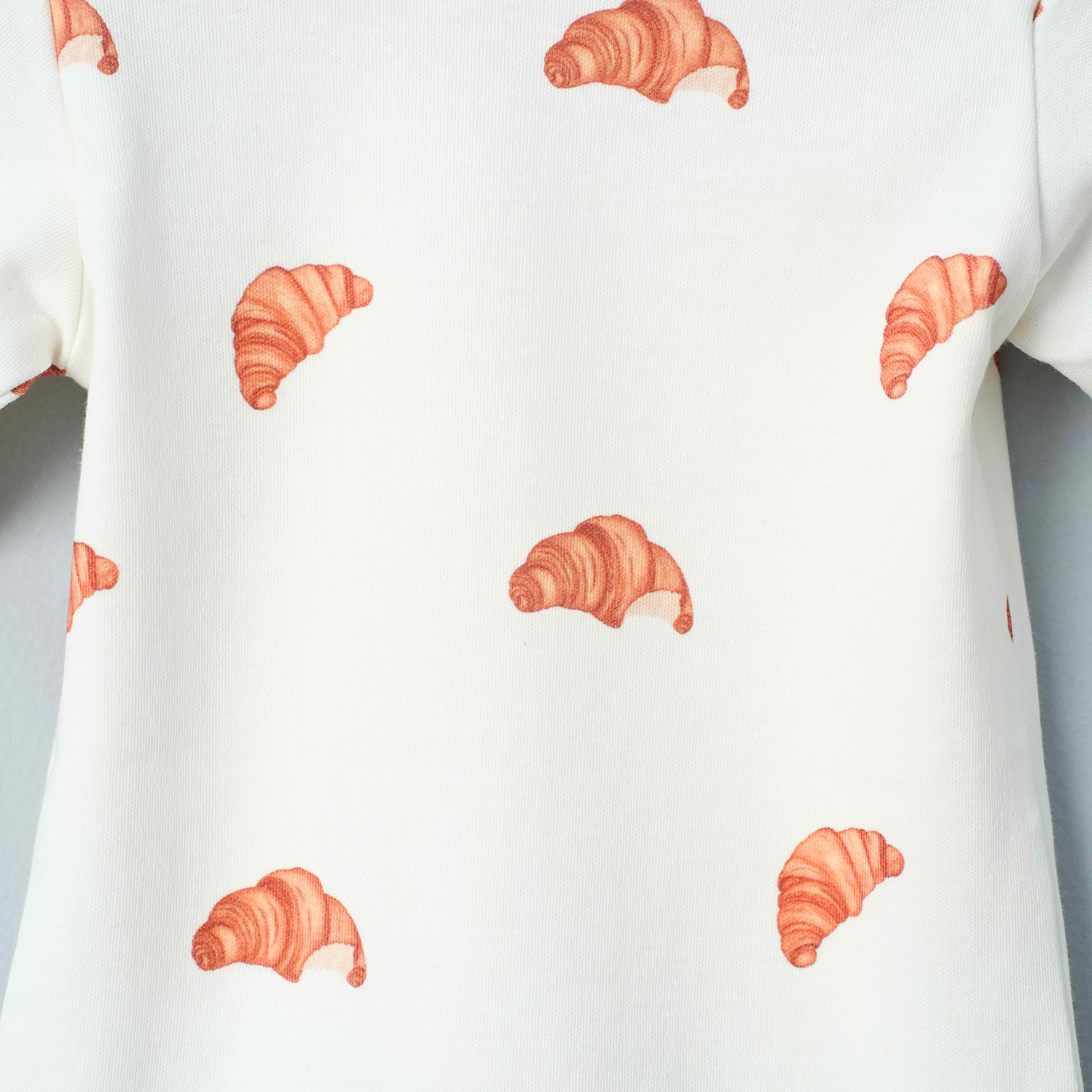 Organic Cotton Long Sleeve Bodysuit - Croissant Candy
