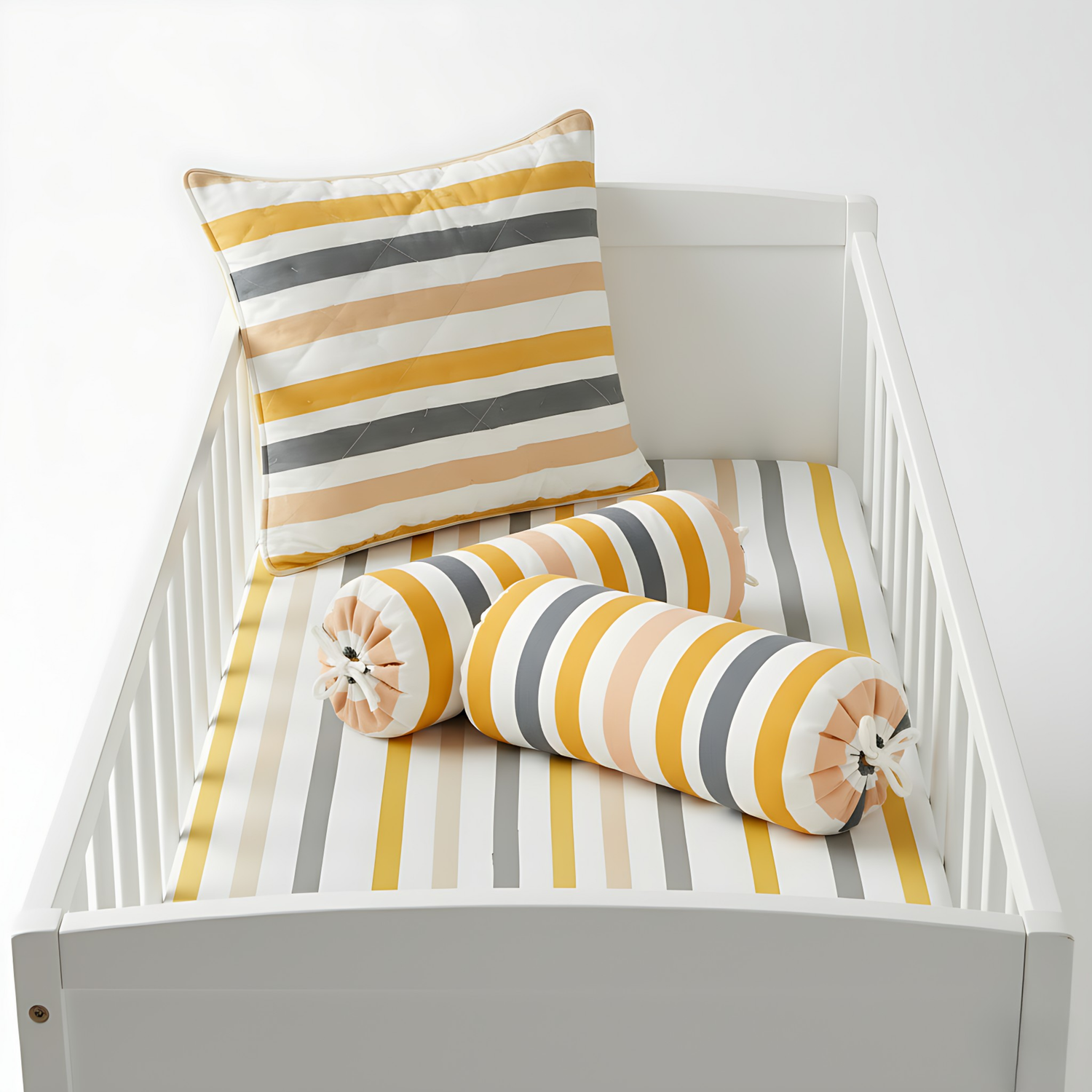 Soft Rainbow Mulmul Mini Cot Set