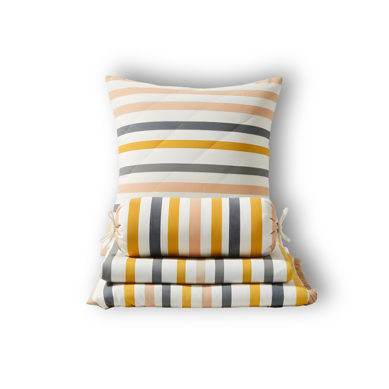 Soft Rainbow Mulmul Cot Bedding Set With Dohar