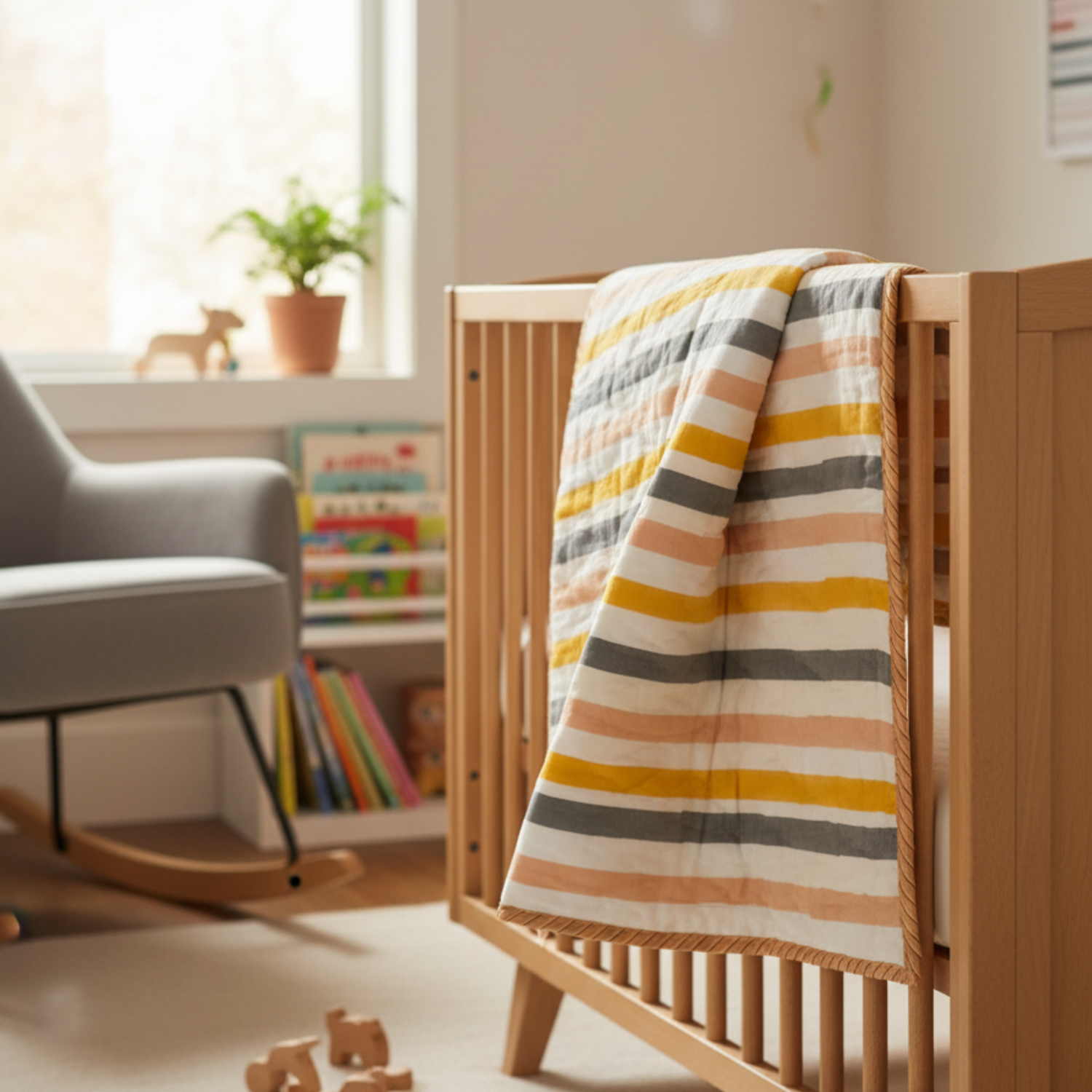 Soft Rainbow Mulmul Quilt