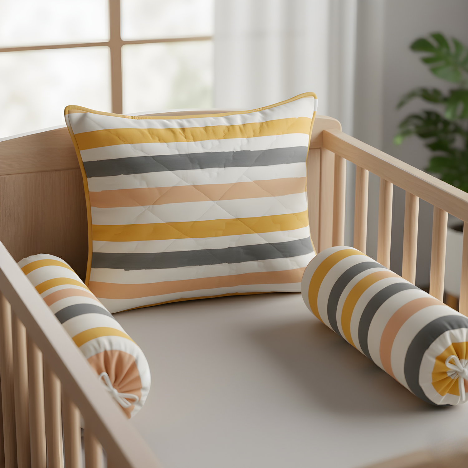 Soft Rainbow Pillow & Bolster Set